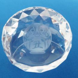 クリスタル干支文鎮　「丑」　ダイヤカット型